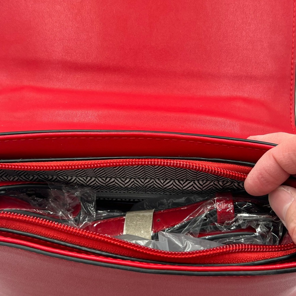 Isabelle Satchel Women OS‎ Red Brand New Vegan Leather Top Handle Bag IBS0826 - Picture 6 of 12